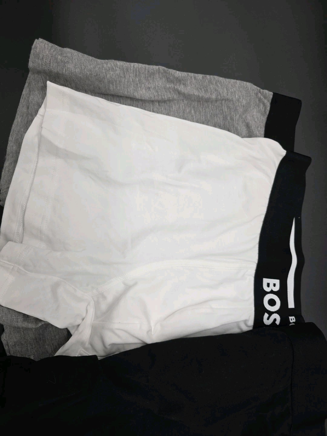 3 Pair Hugo Boss Mens Boxers Medium Black White And Gray Jersey Cotton thumbnail 3