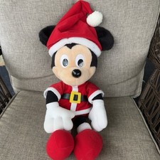 Vtg 1988 Christmas Mickey Mouse Santa Plush Playskool Walt Disney Holiday 16  