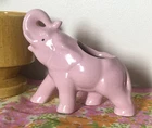 Vtg McCoy Pottery Pink Ceramic Elephant Small Succulent Planter Decor MCM Cute
