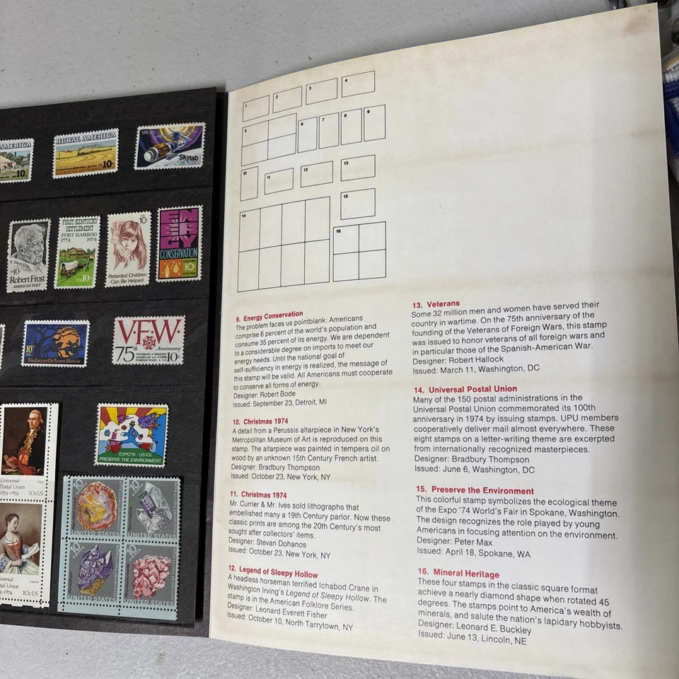 USPS MINT SET US Stamps 1974 COMMEMORATIVE Post OFFICE Collection Philatelist - Image 4 of 4