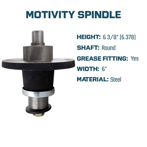 MOTIVITY Spindle For Hustler Super Z MMZ, ATZ MMZ 60" 72" Decks 350595, 350595K - Picture 2 of 7