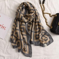 Women s Cotton Linen Scarf 180x90cm Printed Shawl Wrap Soft Warm Fall Winter Fas