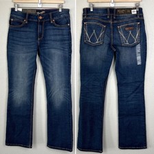 Wrangler Retro Mae Mid Rise Bootcut Jeans Dark Wash Junior Size 11/12 x 32