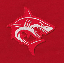 Red White Dive Flag SHARK PATCH Hunter Diver SCUBA Diving Diver-Down Landshark
