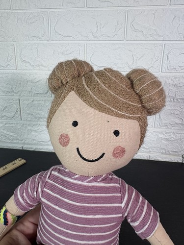 "Pillowfort Target Girl Muñeca de peluche Camisa a rayas Bollos Almohada de felpa 20""" - Imagen 6 de 7