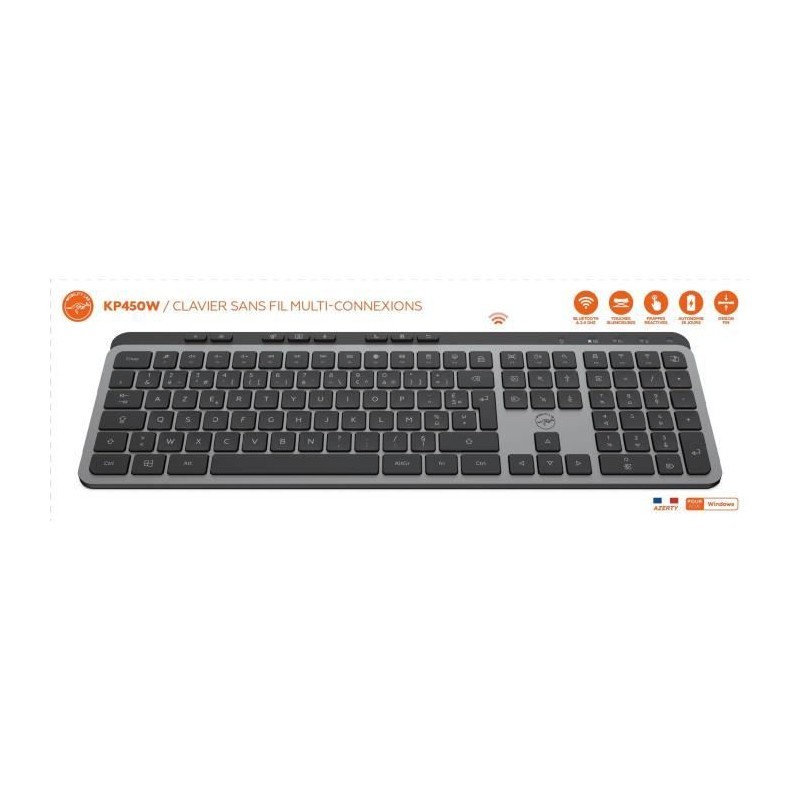Clavier sans fil AZERTY MOBILITY LAB KP450W pour bureau épuré et télétravail