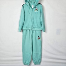 Walt Disney World Mickey Mouse Teal Zip Up Hoodie Jacket And Pants Set Size M