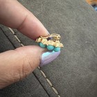 VTG Trifari turquoise and gold filigree clip earrings — photo 5