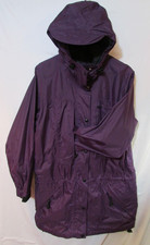 Vintage REI Elements Purple Rain Wind Jacket Hideaway Hood Full Zip Size 12