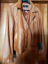Veste Blouson Cuir Camel