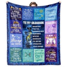 Grandson Gifts from Grandma, Gifts for Grandson Blanket 60"X 50", Grandsons G...