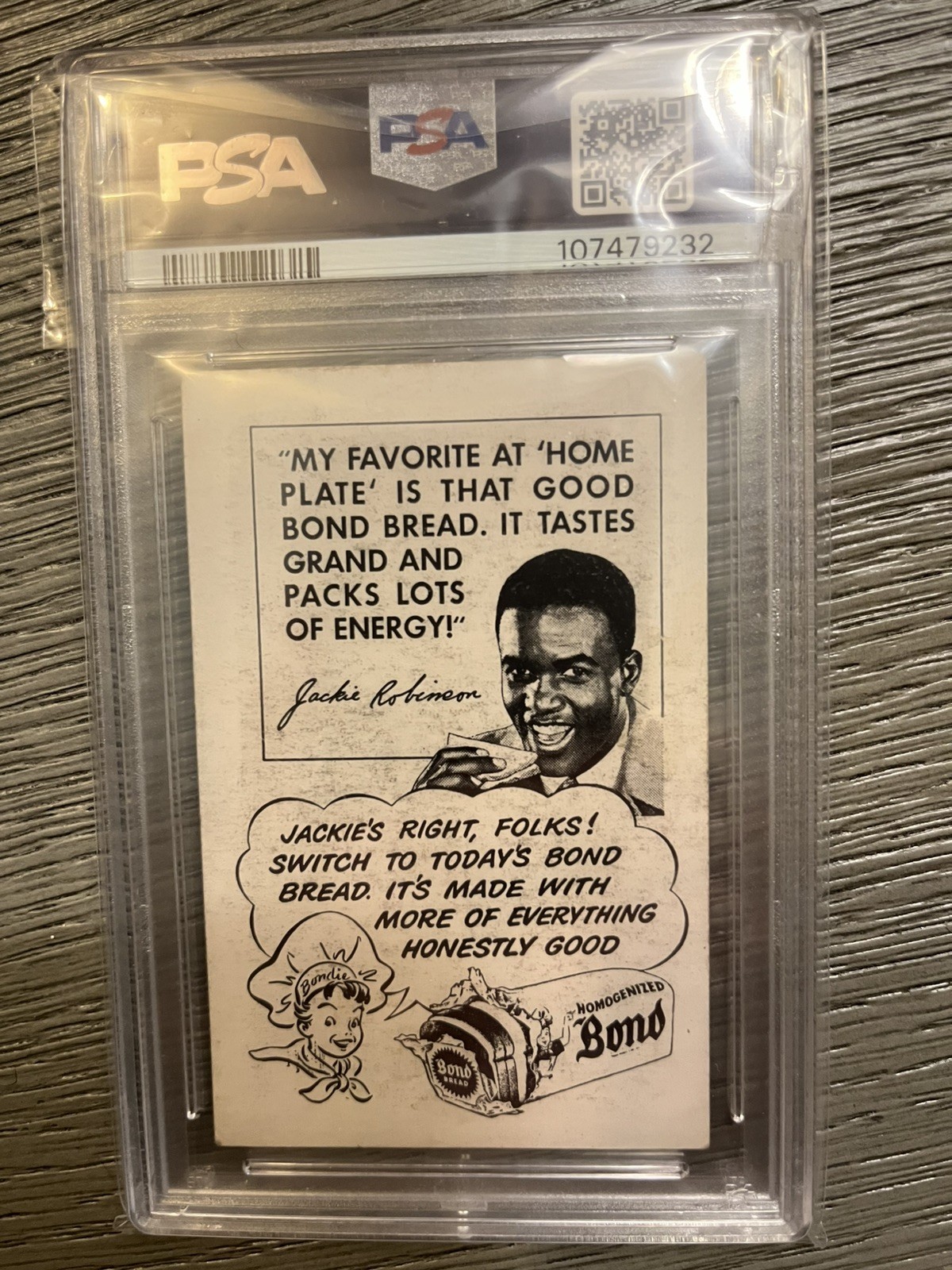 1947 Bond Bread Jackie Robinson Throwing  PSA 3.5+  view 2