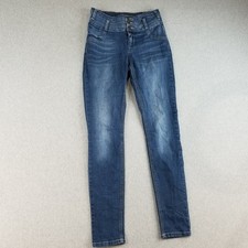 Cello Jeans Women's Sz 9 Blue Wash Straight Slim Leg Normcore Stretch Comfy