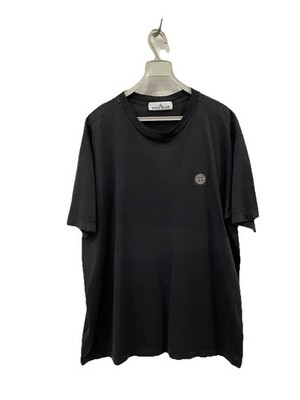 Stone Island T-Shirt Black Small Logo Patch Short Sleeve Men Size L
