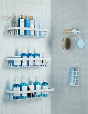 Shower Caddy 5 Pack, Adhesive Shower Organizer Bathroom White
