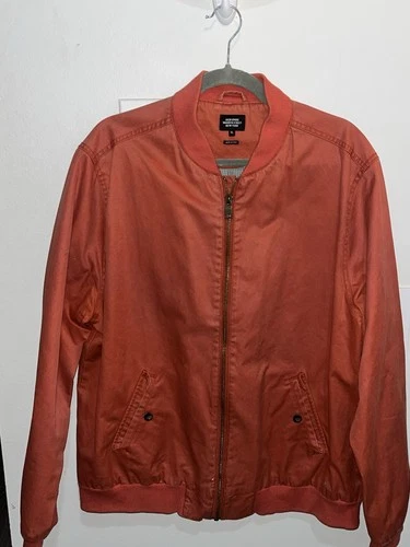 Jack Spade Warren Street New York Mens XL Red Orange Bomber Jacket Zip Front 2Ab image 2