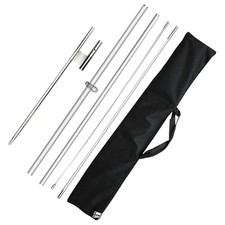 Premium 11FT Feather Flag Pole Kit, Rustproof Stainless Ground Stake  Alumin...
