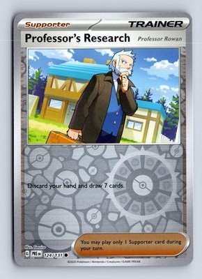 Professor's Research 124/131 Prismatic Evolutions Pokemon Reverse Holo NM/M