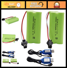 2 Pack 3.7V 1000mAh Lithium-ion Rechargeable Batteries with USB Cable for RC Tru