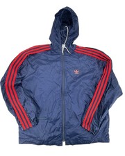 Vintage 1980s Adidas Windbreaker Track Full-Zip Jacket Size Large USA RARE