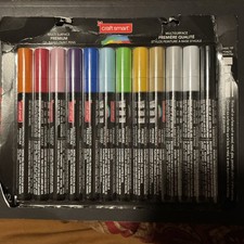 Premium Chisel Tip Oil-Based Paint Pens by Craft Smart 12ct Colors DAM. BOX.