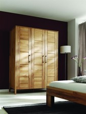 KLEIDERSCHRANK KERNBUCHE MASSIV GEÖLT 3-türiger SCHRANK SCHLAFZIMMERSCHRANK