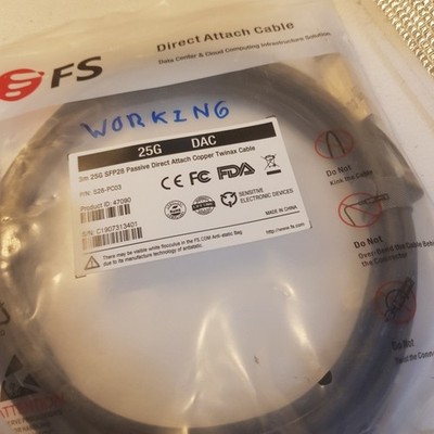 3M 25G SFP28 25GBps SFP+ PASSIVE DIRECT ATTACH COPPER TWINAX cable