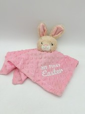 Dan Dee Pink Bunny Lovey Security Blanket Minky Dot Baby Nursery Plush Toy