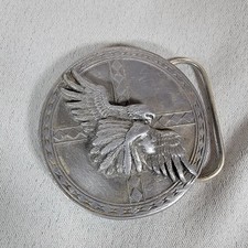 Pewter Arroyo Grande Belt Buckle EAGLE 1981 AG70 Vintage 1991 Circle