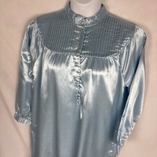 Vintage National Womens LARGE Satin Fleece-Lined Robe Nightgown House Coat