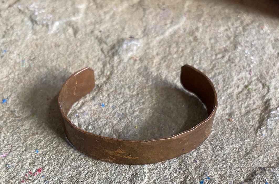 Cuff Bracelet Solid Copper Stamped - image 1