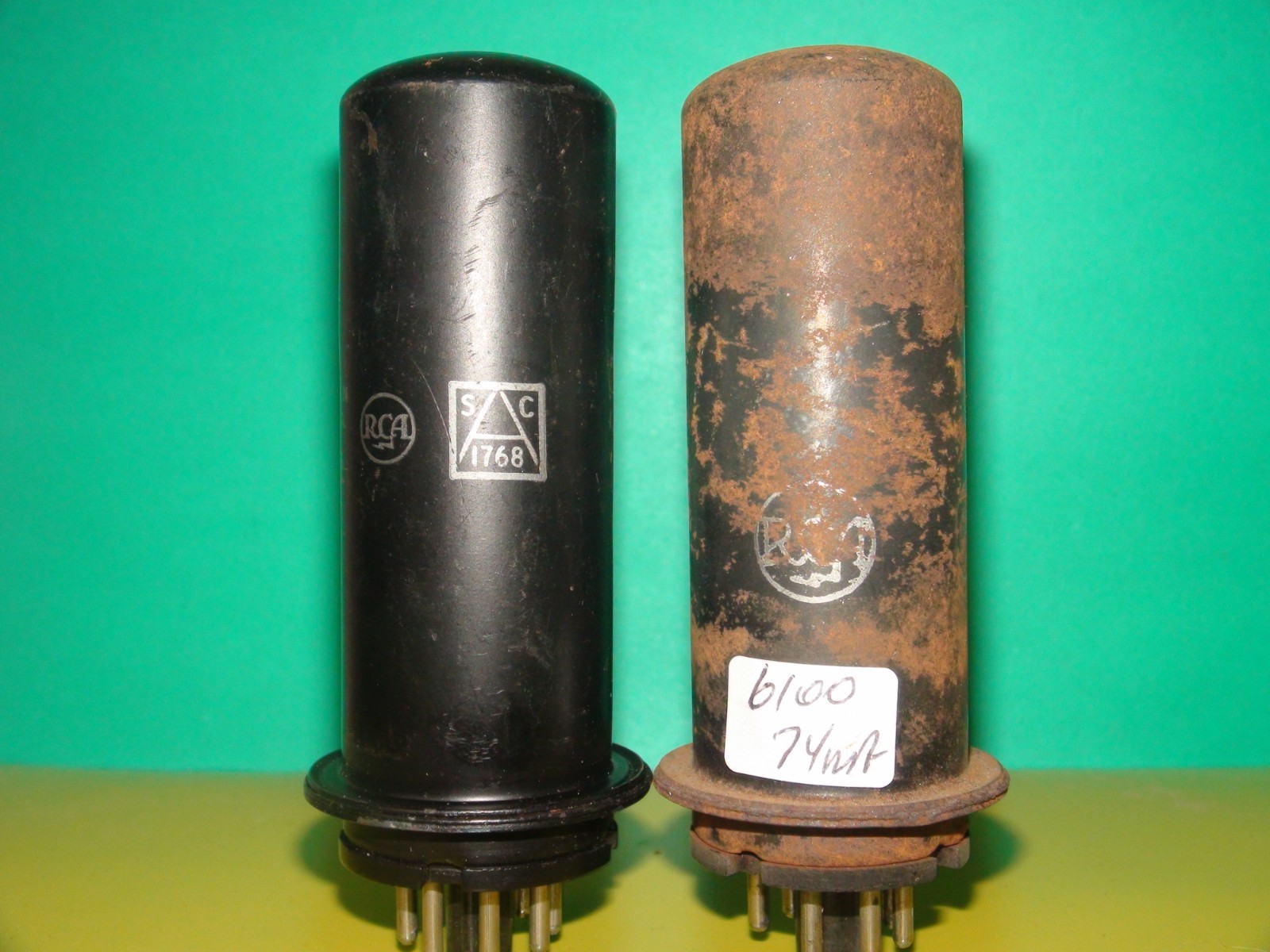 Matched Pair RCA 6L6 Metal Tubes Bogey  6100 6100