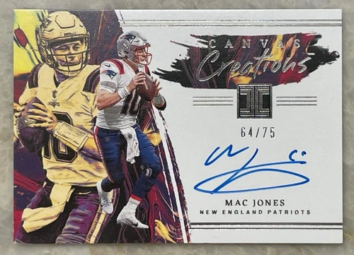 2022 Impeccable Mac Jones Canvas Creations Autograph # 64/75!!