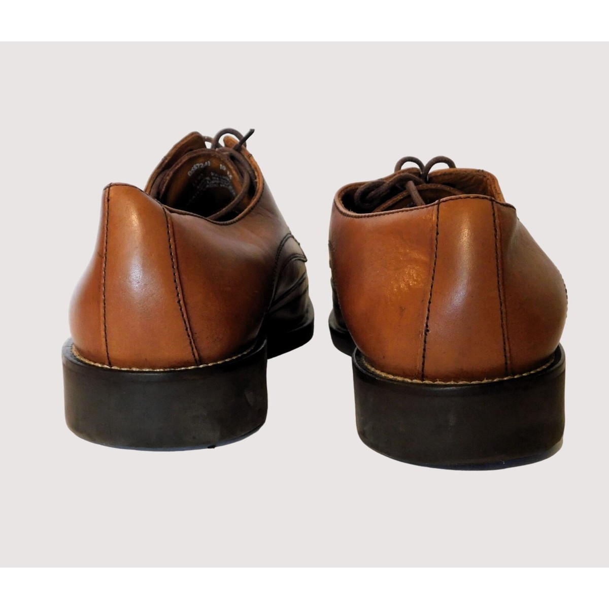Bass Derby Style Round Full Wing Tip Toe Mens Size 10M Brown  display picture 1