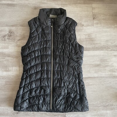Athleta Downtime Womens Goose Down Quilted Black Puffer Vest Jacket Size  Small