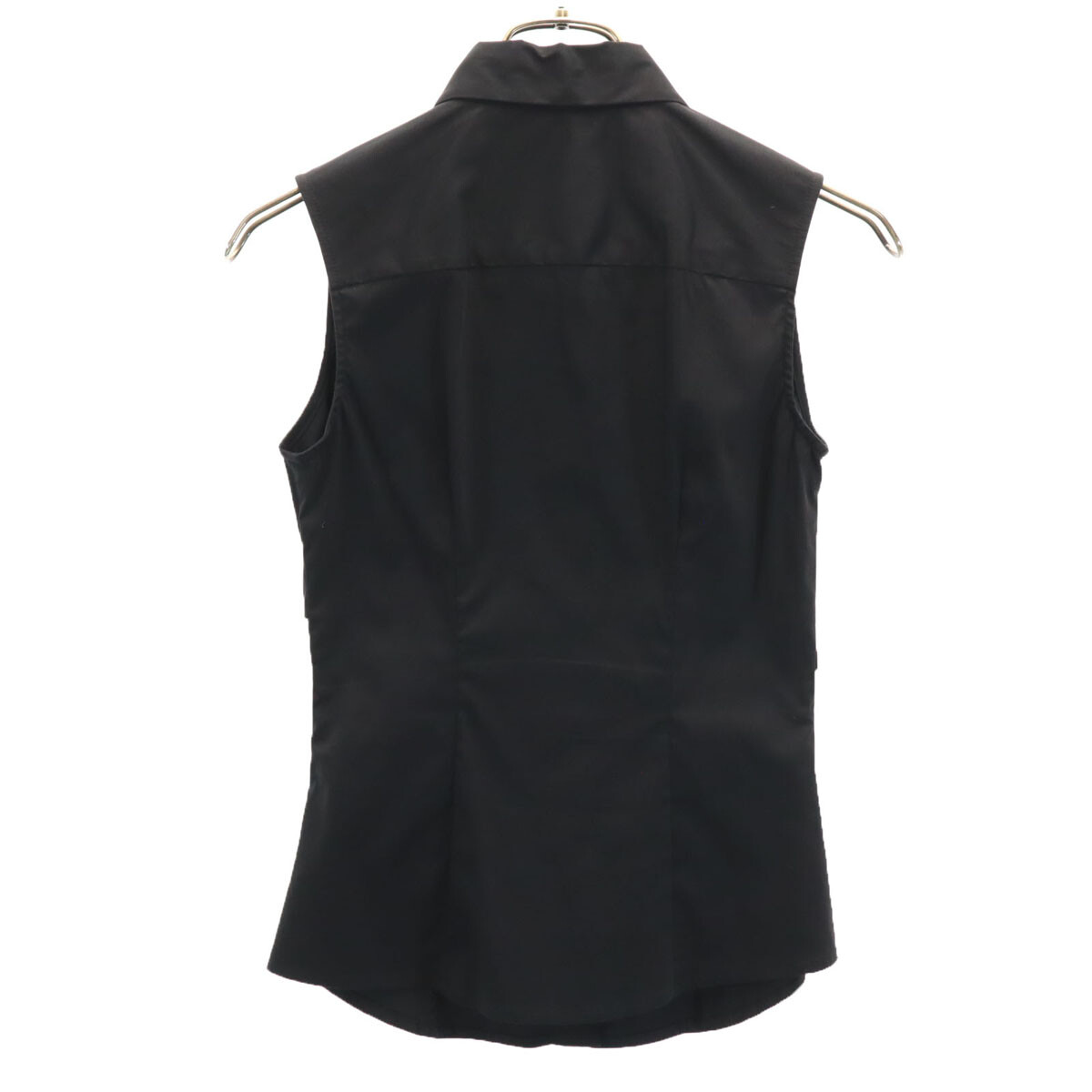 PRADA made in Italy No sleeve blouse 38 black Stretch shirt