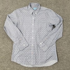 j mclaughlin button down shirt mens medium modern fit geometric AOP