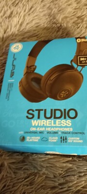 JLab Audio Studio Bluetooth Wireless On Ear Headphones - Black - Tested Open Box