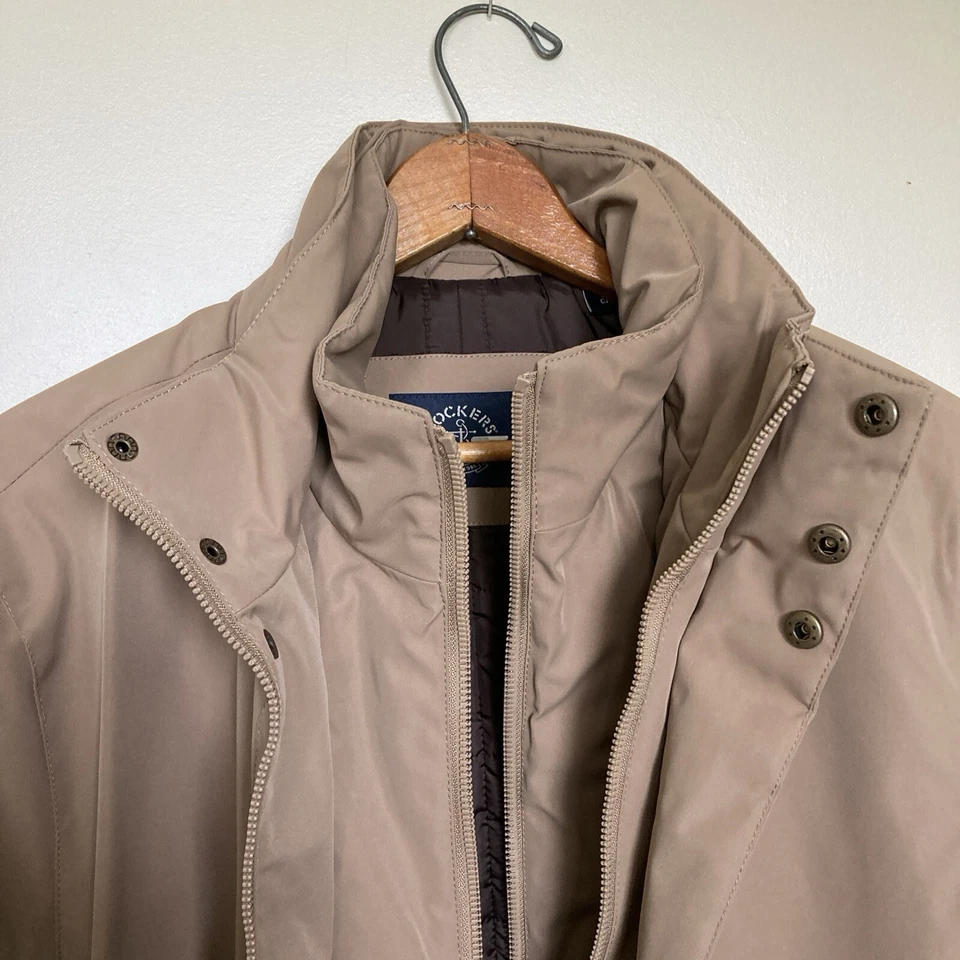 Docker's Coat Men's Jacket Small Beige Water Resistant Smart 360 Flex Series New - Image 4 of 4
