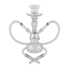 11" White 2 Hose Hookah Set - Venetian by Premium Hookah - FAST SHIPPING