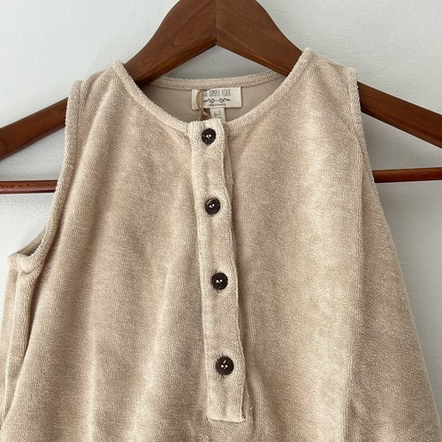 NWT The Simple Folk The Journey Romper Ecru 6/7y Organic Terry cloth - Picture 4 of 13