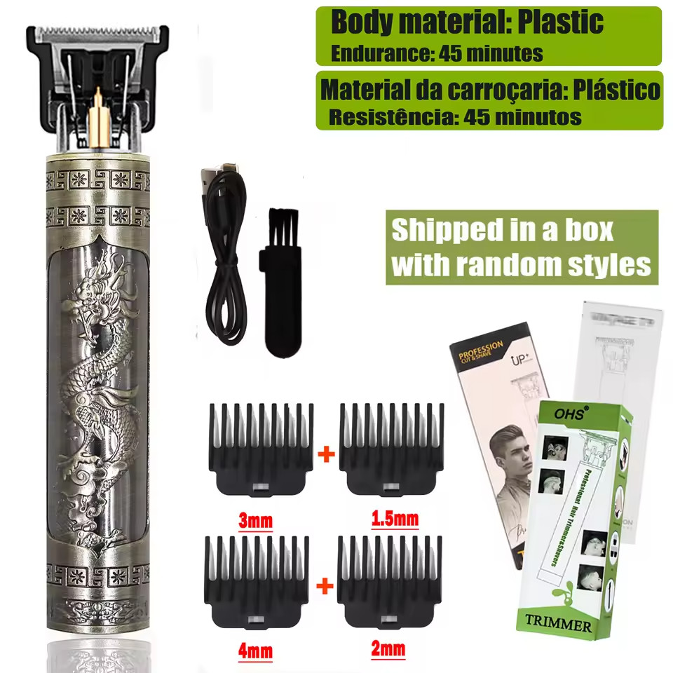 Cordless Beard Hair Trimmer Men Rechargeable Electric Grooming Kit USB Charger
