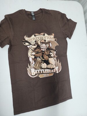 Offical Table Titans Battleready Brew  Logo Tee Size Small Brown Shirt DND Role