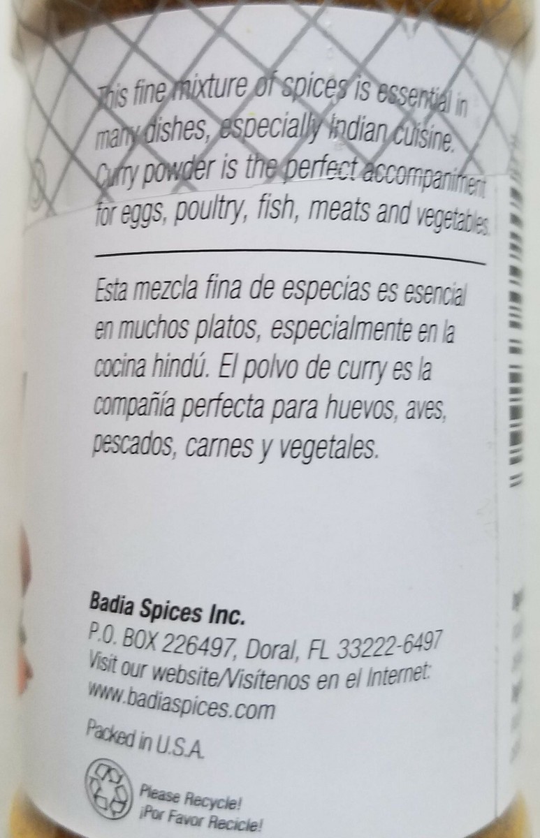 Badia Culinary Spices Curry Powder oz Screw-Top Shaker