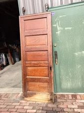 R D 23 One Antique Oak Raise Panel Pocket Door