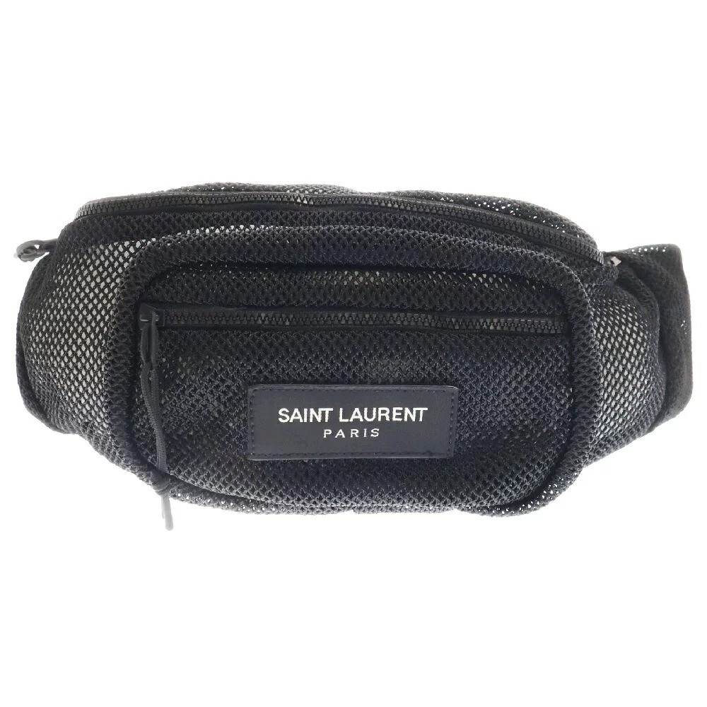 Saint Laurent Paris marsupio in rete marsupio in vita nylon nero