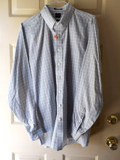 MEN'S ARROW USA 1851 LONG SLEEVE GRAY PLAID BUTTON SHIRT SIZE XLT 17-17 1/2