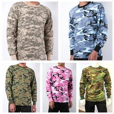 BACKBONE Mens Army Camo Long Sleeve Hunting Camp Outdoor Casual Tee T-Shirt