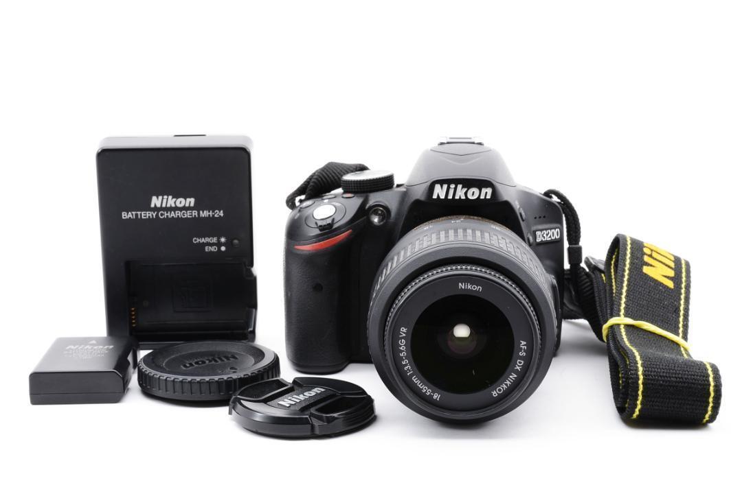 Nikon D3200 24.2MP DSLR Camera + AF-S DX ED VR G 18-55mm Lens  Used