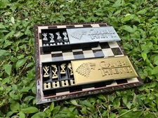 Game of Thrones Chess Set w 3D Chess Pieces - GOT Figures - Handmade Chess Set